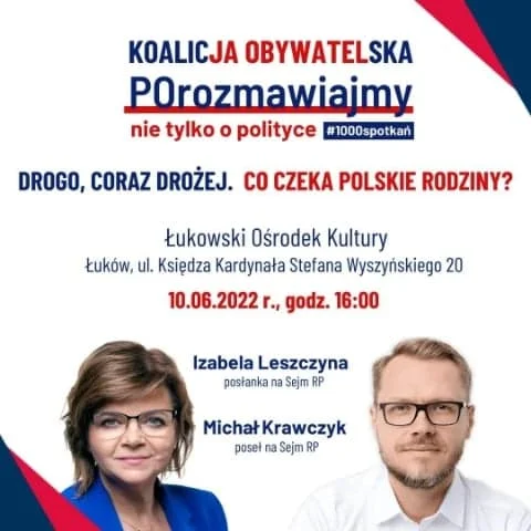 Spotkanie z politykami Koalicji Obywatelskiej w Łukowskim Ośrodku Kultury - Zdjęcie główne