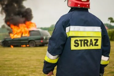 Powiat łukowski. Pożar autobusu na DK-76 - Zdjęcie główne