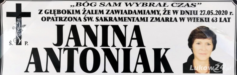 Zmarła Janina Antoniak pracownik Urzędu Gminy w Staninie  - Zdjęcie główne