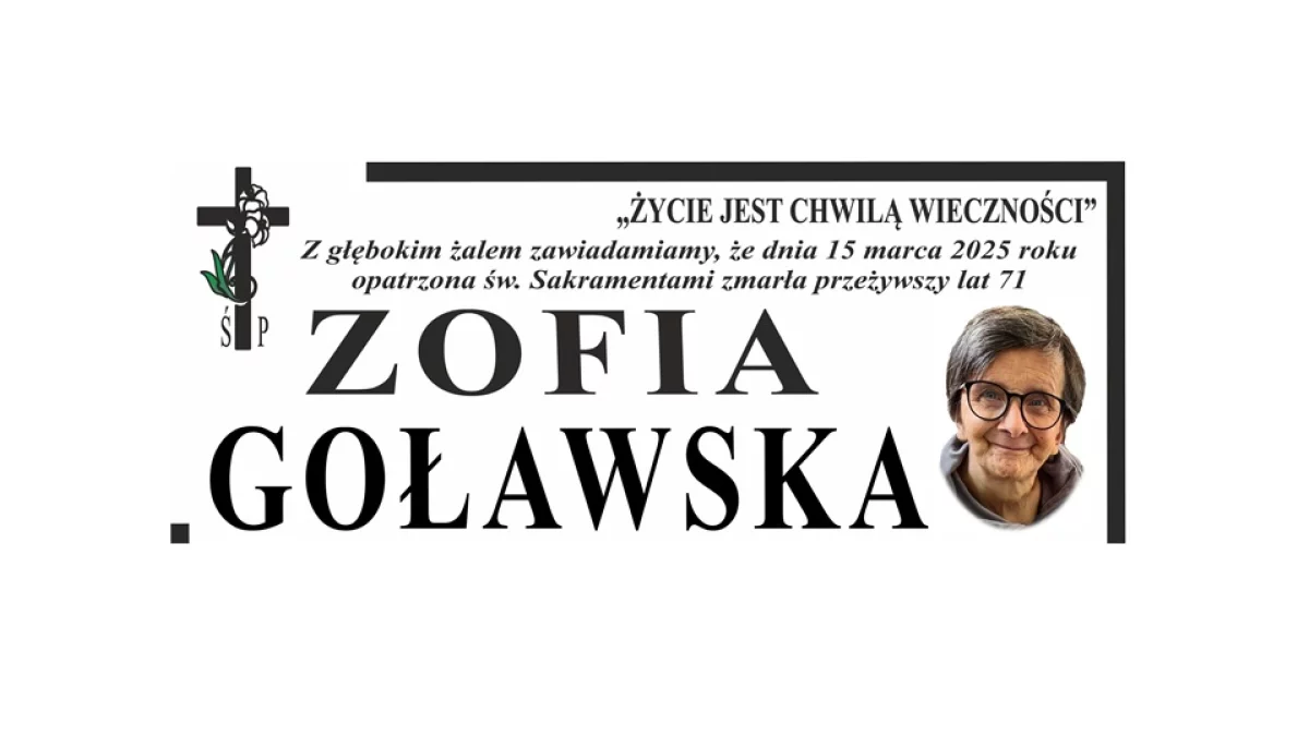 Nekrolog Ś.P. Zofia Goławska - Zdjęcie główne