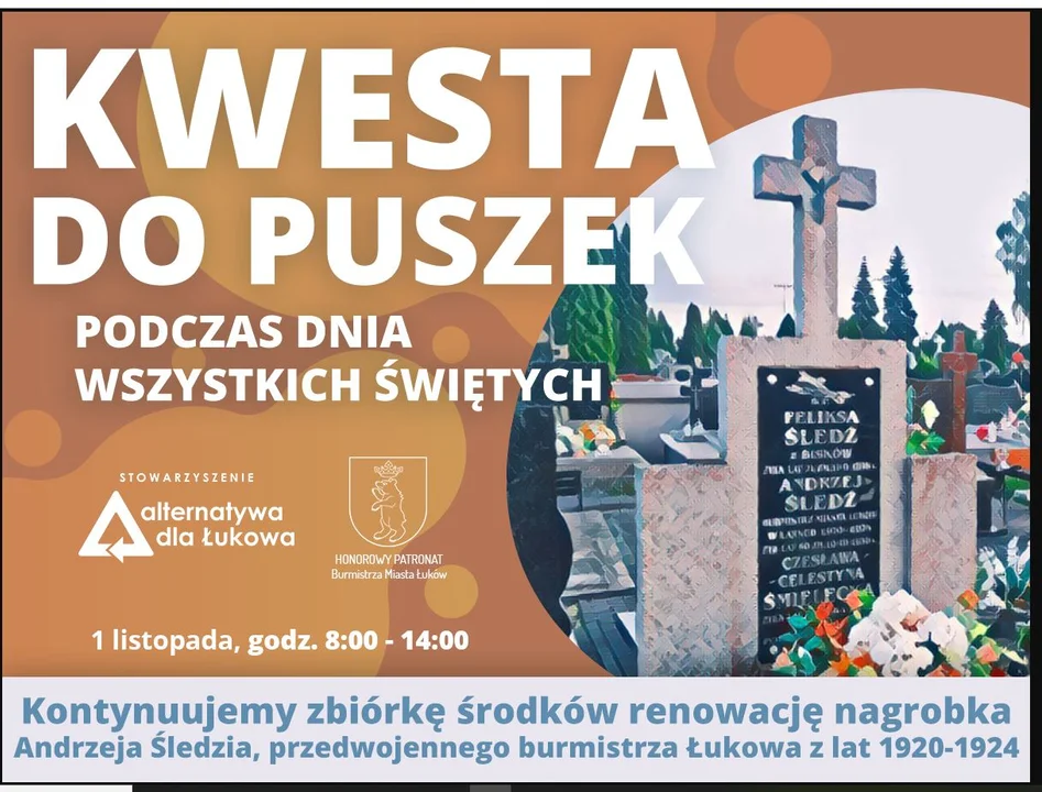 Kwesta 1 listopada w Łukowie. Na cmentarzu św. Rocha - Zdjęcie główne