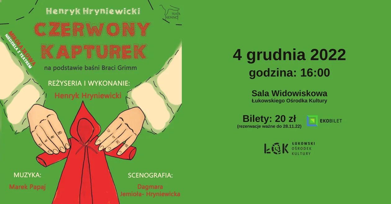 Mikołajkowa niedziela z teatrem: „Czerwony kapturek”. W niedzielę  4 grudnia o godz. 16:00 - Zdjęcie główne