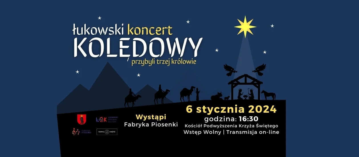 Łukowski Koncert Kolędowy  już 6 stycznia w kościele pw. Podwyższenia Krzyża Św. Zaśpiewają wokaliści Fabryki Piosenki ŁOK - Zdjęcie główne