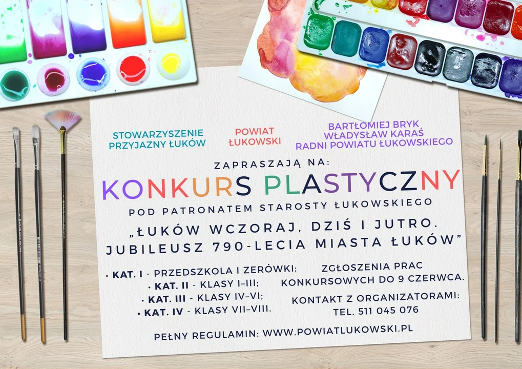 Konkurs plastyczny ,,Łuków wczoraj, dziś i jutro. Jubileusz 790-lecia Miasta Łuków'' - Zdjęcie główne