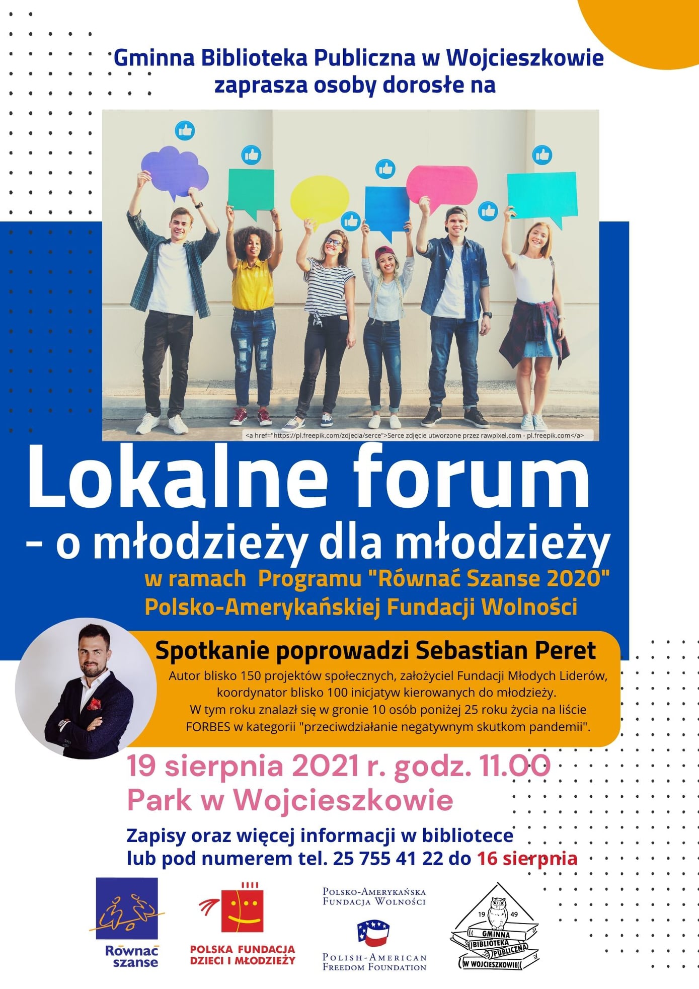 GM. WOJCIESZKÓW  Forum w ramach Programu „Równać Szanse”. „Lokalne forum - o młodzieży dla młodzieży” - Zdjęcie główne