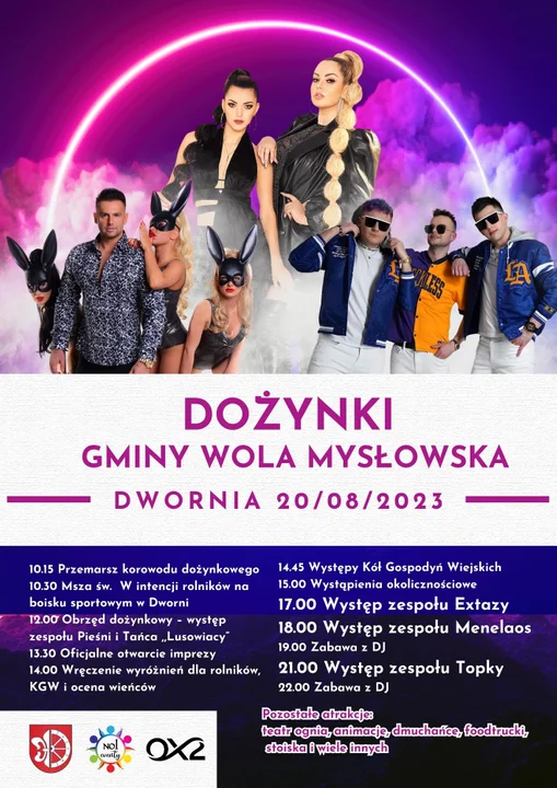 Gwiazdy disco polo na dożynkach gminy Wola Mysłowska. Zagrają Extazy, Topky i Menelaos - Zdjęcie główne