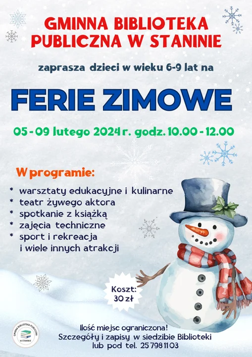 Ferie z Biblioteką w Staninie. Można się zapisać - Zdjęcie główne