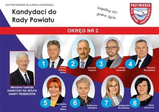 Janusz Kozioł z "jedynką". Kto startuje z list Przymierza dla Ziemi Łukowskiej z gmin Łuków i Trzebieszów - Zdjęcie główne