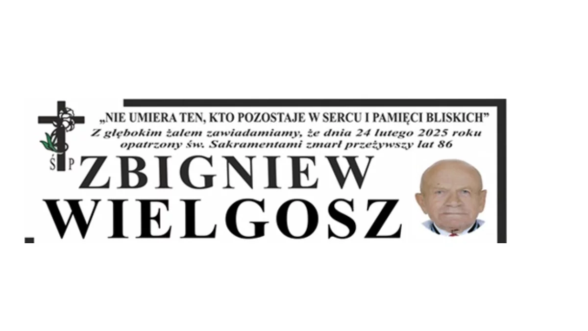 Nekrolog Ś.P. Zbigniew Wielgosz - Zdjęcie główne