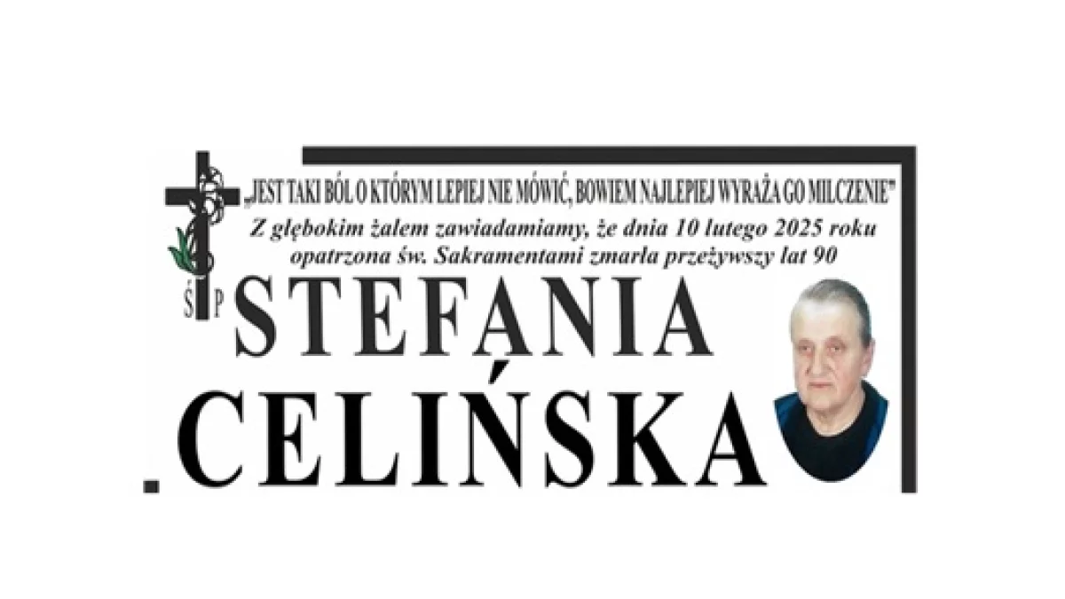 Nekrolog Ś.P. Stefanii Celińskiej - Zdjęcie główne