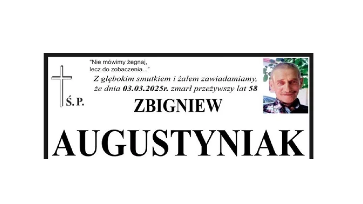 Nekrolog Ś.P. Zbigniew Augustyniak - Zdjęcie główne