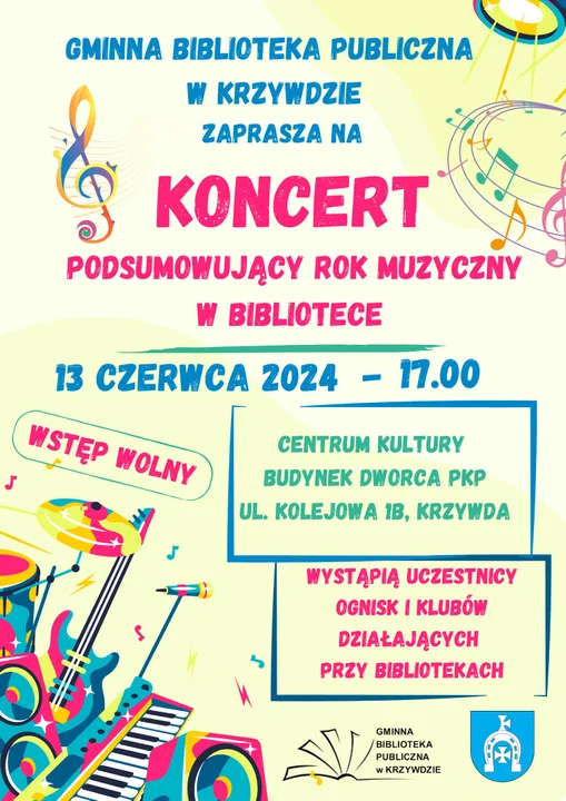 Koncert w Bibliotece: Muzyczne Podsumowanie Roku w Gminnej Bibliotece Publicznej w Krzywdzie - Zdjęcie główne