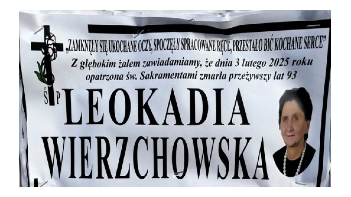 Nekrolog Ś.P. Leokadii Wierzchowskiej - Zdjęcie główne