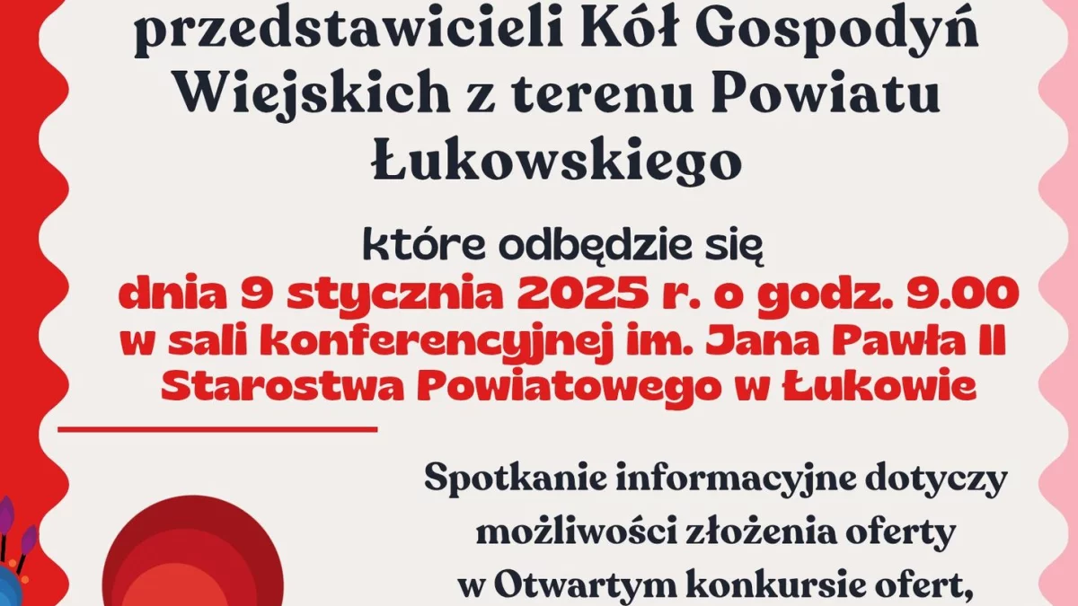 Spotkanie dla  przedstawicieli Kół Gospodyń Wiejskich już jutro 9 stycznia - Zdjęcie główne