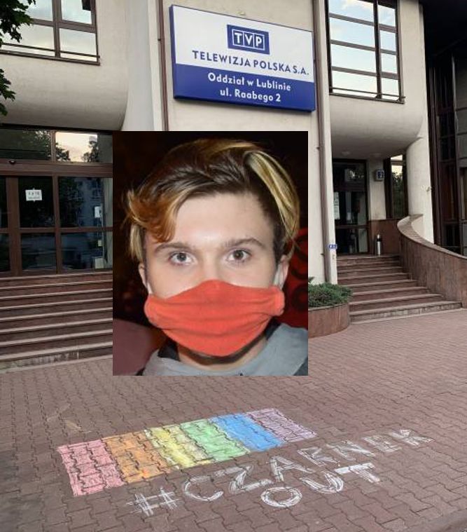  Hubert Znajomski z Łęcznej. Jeszcze aktywista, czy już "terrorysta", bo w ministra Czarnka wymierzył... kredą  - Zdjęcie główne