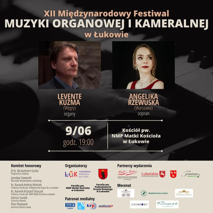 4 koncert XII Międzynarodowego Festiwalu Muzyki Organowej i Kameralnej w Łukowie już 9 czerwca - Zdjęcie główne