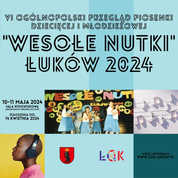 VI Ogólnopolski Przegląd Piosenki „Wesołe Nutki” Łuków 2024. Zgłoszenia do 14 kwietnia - Zdjęcie główne