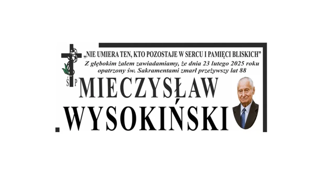 Nekrolog Ś.P. Mieczysław Wysokiński - Zdjęcie główne