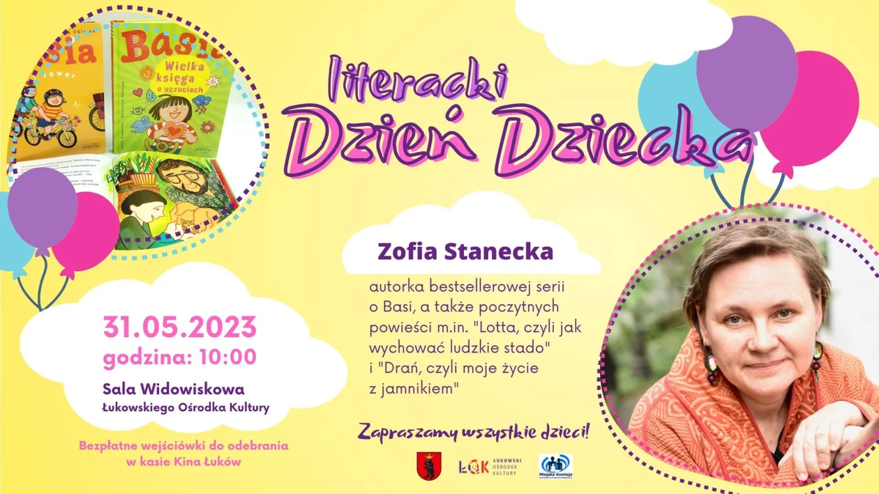 Literacki Dzień Dziecka w Łukowie  - zaproszenie - Zdjęcie główne