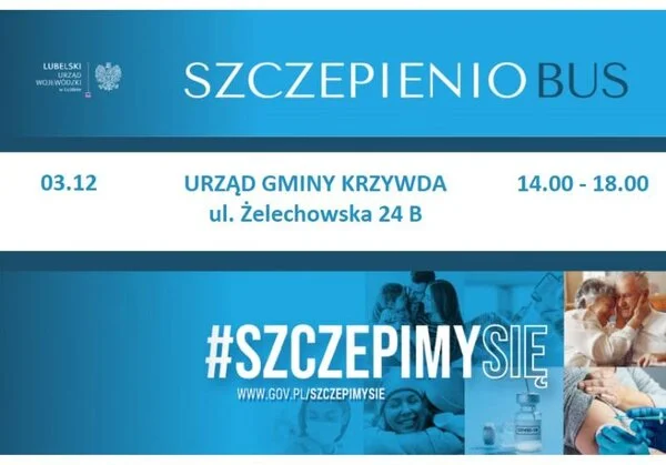 Dzisiaj 3 grudnia można się zaszczepić w Krzywdzie na koronawirusa . Przyjeżdża szczepieniobus  - Zdjęcie główne