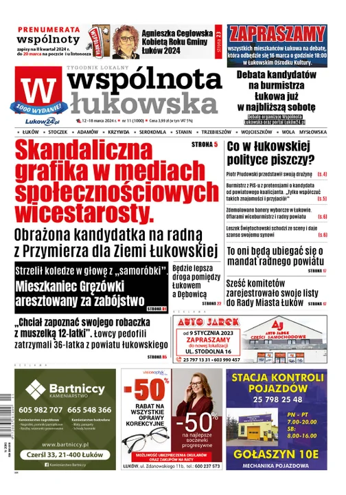 Najnowsze wydanie Wspólnoty Łukowskiej 12 marca 2024r - Zdjęcie główne