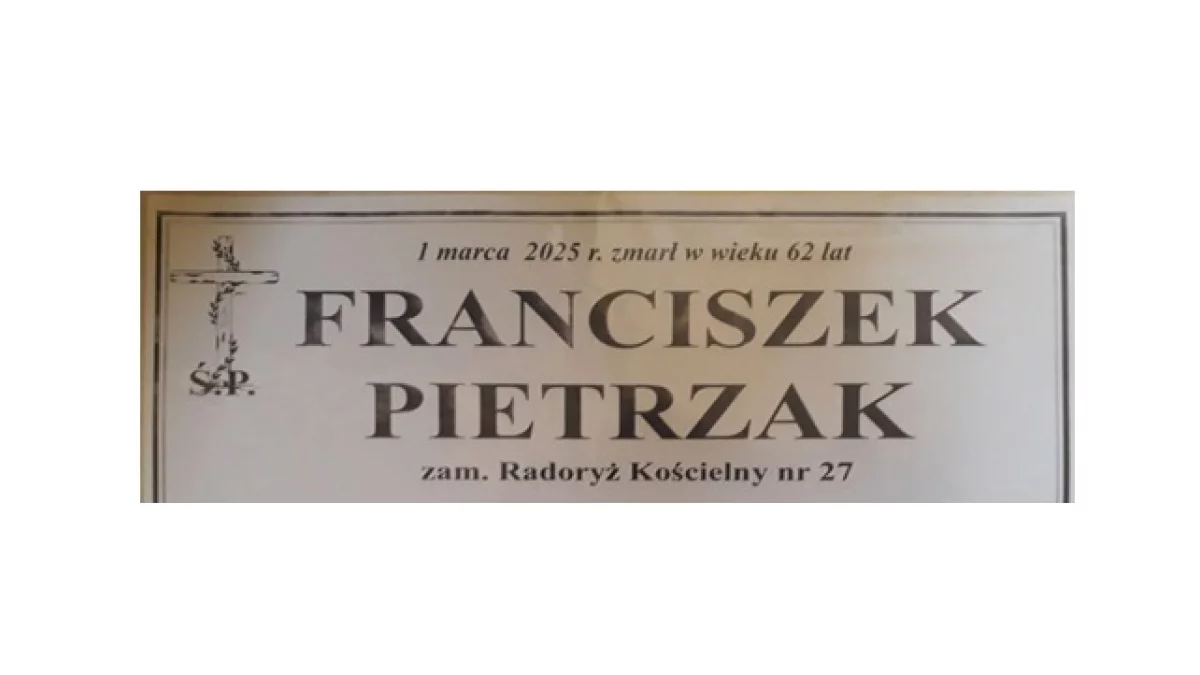 Nekrolog Ś.P. Franciszek Pietrzak - Zdjęcie główne