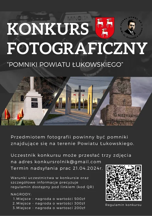 Konkurs fotograficzny „POMNIKI POWIATU ŁUKOWSKIEGO”. Dla wszystkich uczniów szkół ponadpodstawowych w powiecie łukowskim. - Zdjęcie główne