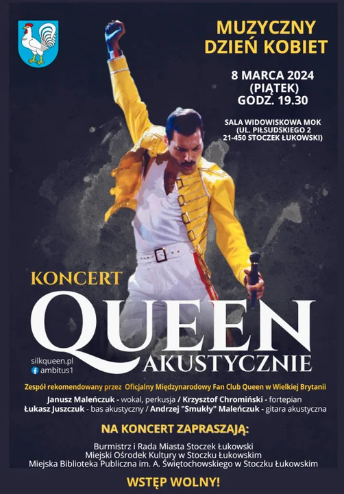 Muzyczny Dzień Kobiet w Stoczku Łukowskim. Już dzisiaj 8 marca koncert Queen Akustycznie - Zdjęcie główne