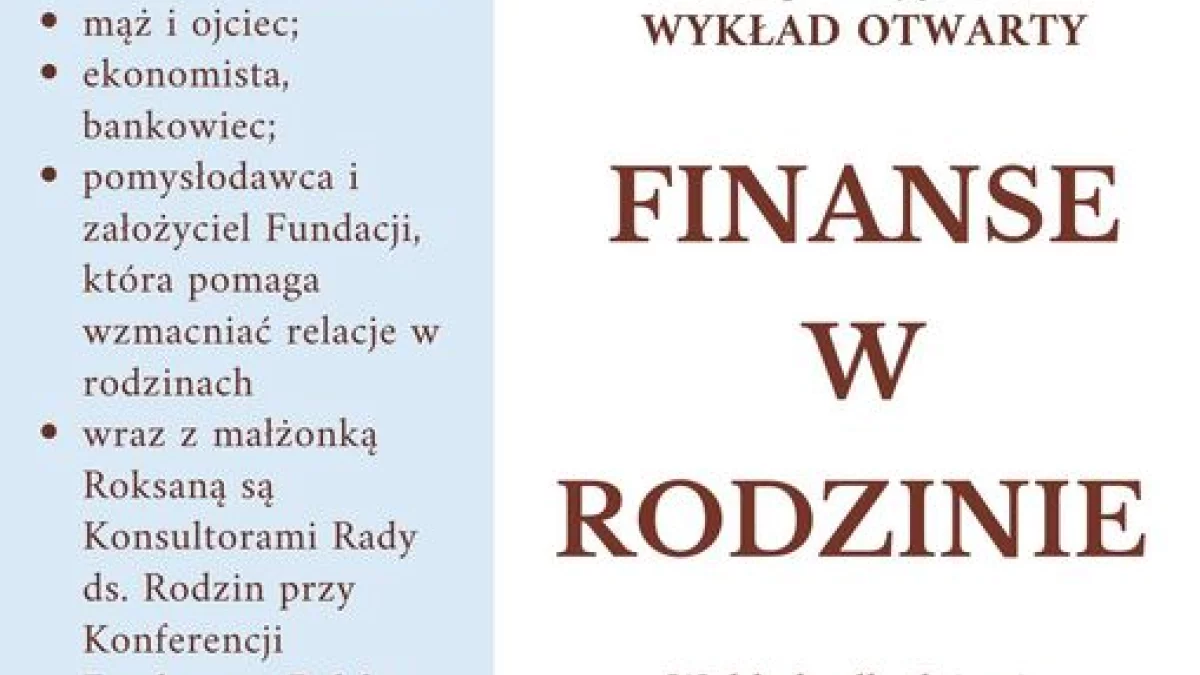 Finanse w rodzinie, wykład nie tylko dla małżonków. - Zdjęcie główne