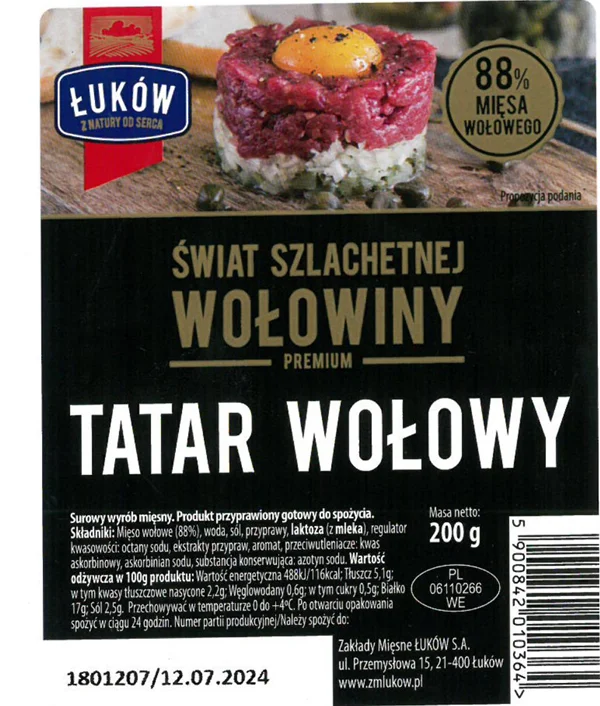 Salmonella w tatarze wołowym łukowskiej produkcji. GIS wydał ostrzeżenie - Zdjęcie główne