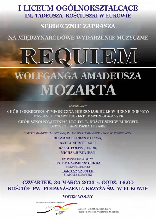 Koncert  „Requiem” Mozarta w kościele Podwyższenia Krzyża. Zaprasza Liceum Kościuszki - Zdjęcie główne