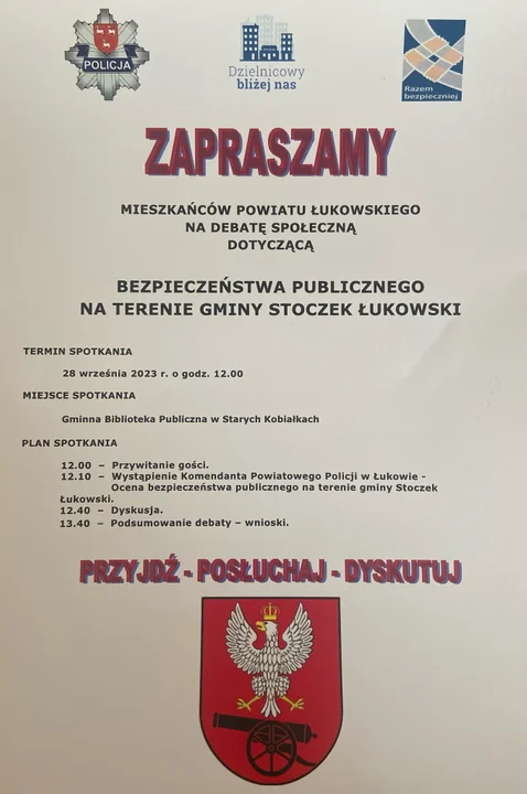 Debata na temat bezpieczeństwa w gminie Stoczek Łukowski. Opowiedz policjantom, co cię niepokoi - Zdjęcie główne