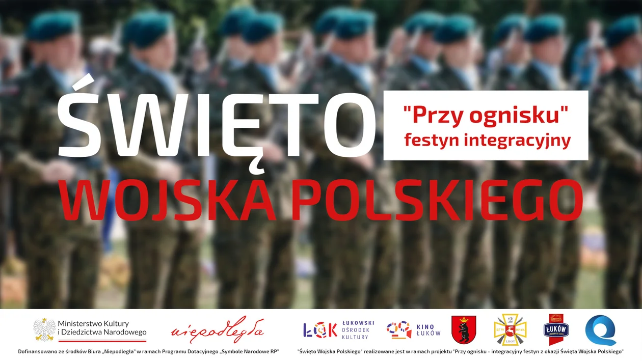 Koncert i kino plenerowe w Amfiteatrze w Parku Miejskim w Łukowie. W ramach Święta Wojska Polskiego - Zdjęcie główne