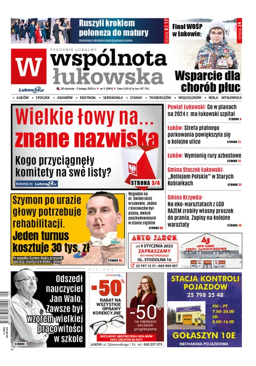 Najnowsze wydanie Wspólnoty Łukowskiej 30 stycznia 2024r - Zdjęcie główne