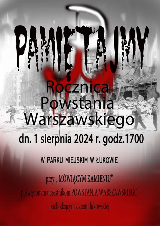 80. Rocznica Wybuchu Powstania Warszawskiego: Uroczystości w Łukowie - Zdjęcie główne