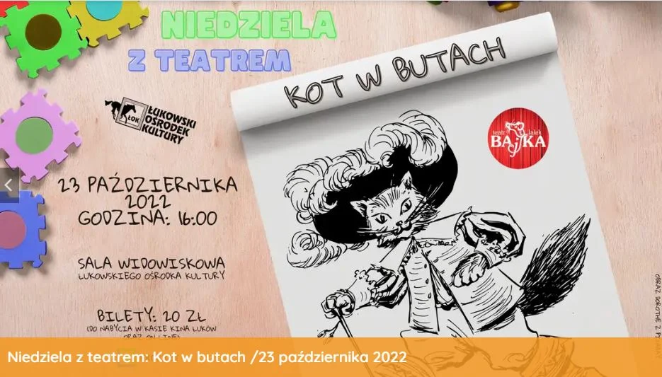 Niedziela z teatrem: Kot w butach. 23 października w ŁOK - Zdjęcie główne