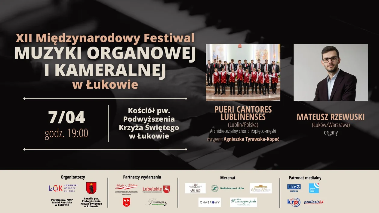 1. koncert XII Międzynarodowego Festiwalu Muzyki Organowej i Kameralnej w Łukowie już 7 kwietnia - Zdjęcie główne