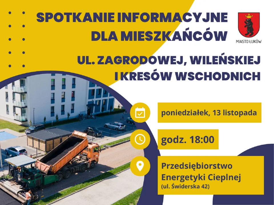 Spotkanie informacyjne ws. robót na ul. Zagrodowej, Wileńskiej i Kresów Wschodnich w Łukowie - Zdjęcie główne