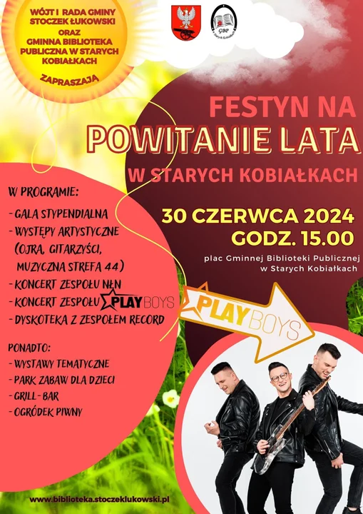 Zapraszamy na festyn z okazji Powitanie Lata w Starych Kobiałkach. Gwiazdą wieczoru - zespół Playboys - Zdjęcie główne