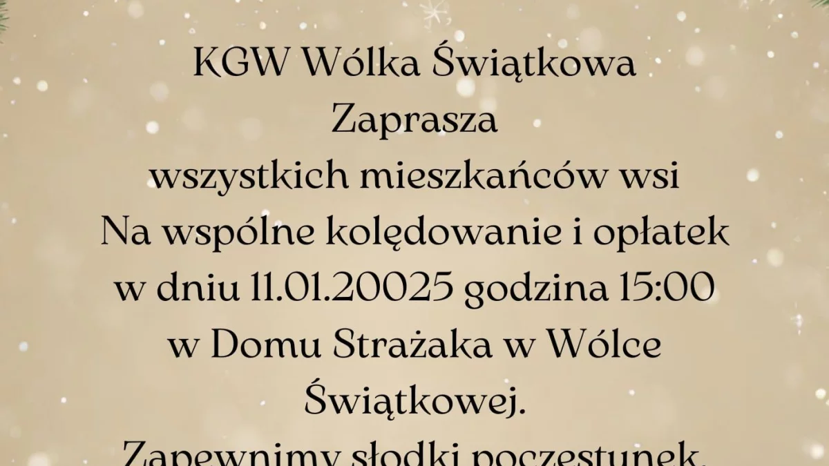 KGW Wólka Świątkowa zaprasza mieszkańców wsi na wspólne kolędowanie i łamanie się opłatkiem - Zdjęcie główne