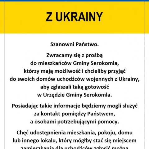 POMOC UCHODŹCOM Z UKRAINY - Zdjęcie główne