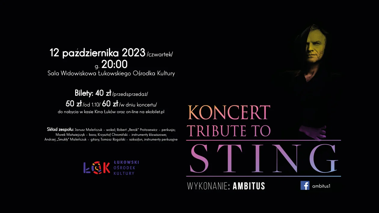 Koncert „Tribute to Sting” w Łukowskim Ośrodku Kultury - Zdjęcie główne