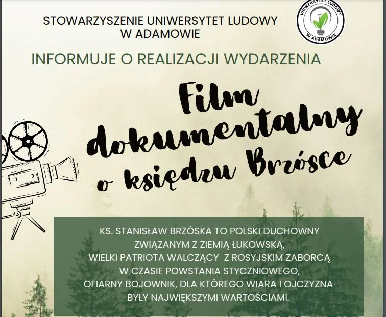 Uniwersytet Ludowy w Adamowie zaprasza na film dokumentalny o ks. Brzósce - Zdjęcie główne