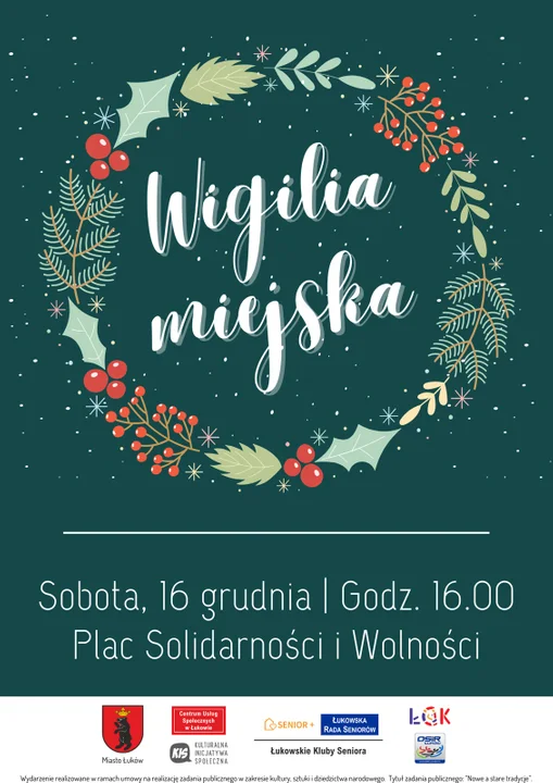 Wigilia miejska w Łukowie już 16 grudnia - Zdjęcie główne