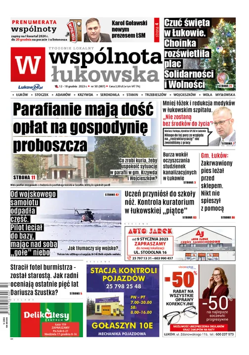 Najnowsze wydanie Wspólnoty Łukowskiej -  12 grudnia 2023 r - Zdjęcie główne