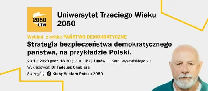 Zapraszamy na wykład "Strategia Bezpieczeństwa Demokratycznego Państwa, na Przykładzie Polski" - Zdjęcie główne