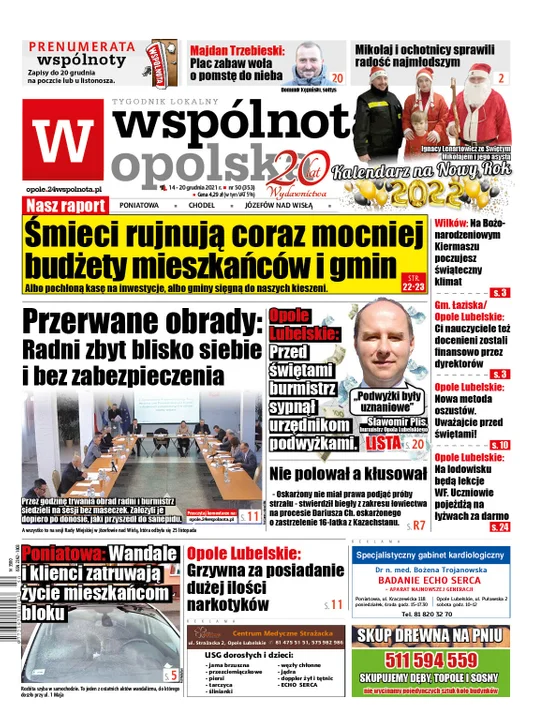 Powiat opolski: Przerwane obrady w Józefowie nad Wisłą: Radni zbyt blisko siebie bez zabezpieczenia - Zdjęcie główne