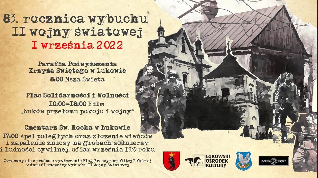 Łukowskie obchody 83. rocznicy wybuchu II wojny światowej. W czwartek 1 września - Zdjęcie główne