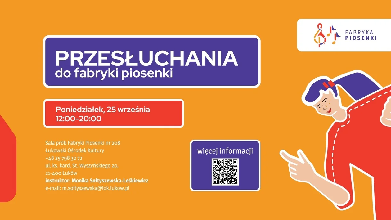 Zapraszamy na zajęcia wokalne do Fabryki Piosenki ŁOK. Przesłuchania już w najbliższy poniedziałek - Zdjęcie główne