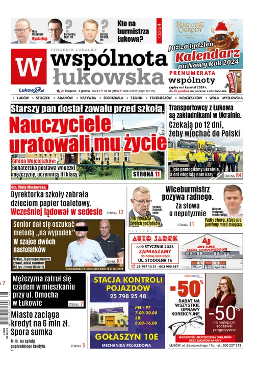 Najnowszy numer Wspólnoty Łukowskiej (28 listopada 2023 r.) - Zdjęcie główne